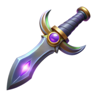 dramatic minimalist A gothic dagger with an ornate handle, gleaming in the moonlight, fantasy art style exclusive png