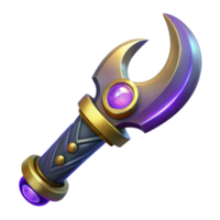 beautiful creative A gothic dagger with an ornate handle, gleaming in the moonlight, fantasy art style authentic png