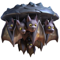 beautiful traditional A colony of bats hanging upside down in a cave, dimly lit, spooky atmosphere, digital painting exclusive png