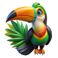 elegant minimalist A colorful toucan with a large beak, detailed feathers, tropical setting but professional png