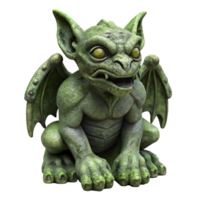 magnificent rustic A gothic gargoyle statue, weathered and moss-covered, realistic 3D render style high quality png