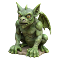 elegant creative A gothic gargoyle statue, weathered and moss-covered, realistic 3D render style detailed png