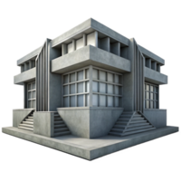 wonderful traditional A Brutalist concrete library, harsh shadows, dramatic lighting, monochrome, authentic png