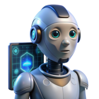 wonderful artistic A highly advanced, AI robot with a human-like face and intelligent eyes, contemplating a complex equation, lit by the glow of a computer screen. Sci-fi portrait style professional png