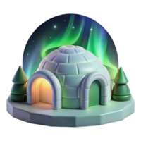 stunning rustic An igloo village under the aurora borealis, ethereal lighting, realistic, professional png