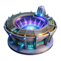 impressive contemporary A futuristic floating stadium, holographic projections, dynamic lighting, cyberpunk, 4K png