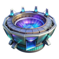 vibrant minimalist A futuristic floating stadium, holographic projections, dynamic lighting, cyberpunk, detailed png