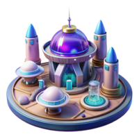 magnificent classic A futuristic spaceport, bustling with activity, vibrant lighting, science fiction, 4K png
