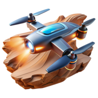 wonderful artistic A futuristic racing drone, with sleek aerodynamic lines and glowing engine trails, speeds through a canyon on Mars. Bright, sunny lighting, photorealistic style professional png
