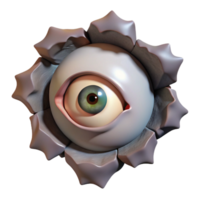 serene modern A single eye peering through a crack in a wall, dim lighting, mysterious atmosphere, thriller style authentic png