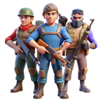 elegant creative A group of rebels armed with makeshift weapons, standing defiantly, dynamic lighting, comic book style authentic png