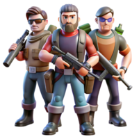 beautiful classic A group of rebels armed with makeshift weapons, standing defiantly, dynamic lighting, comic book style professional png