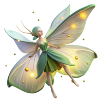 magnificent abstract A delicate fairy riding a giant luna moth through a field of glowing fireflies, soft, magical lighting. Fantasy art style 4K png