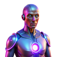 impressive traditional A cybernetically enhanced human with glowing implants, vibrant colors, cyberpunk lighting detailed png