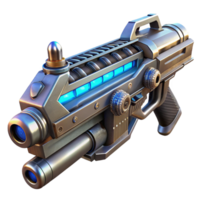 impressive contemporary A futuristic weapon with intricate details, metallic textures, dramatic lighting high resolution png