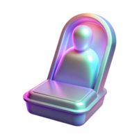 stunning artistic A holographic projection of a deceased loved one, soft lighting, melancholic atmosphere premium png
