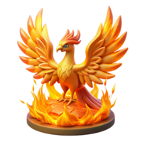Maravilhoso minimalista uma majestoso Fénix Aumentar a partir de uma pira do chamas, vibrante, fogosa iluminação. mitológico arte estilo profissional png
