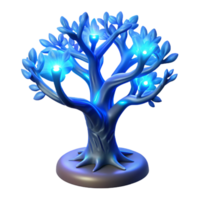 beautiful rustic A solitary, bioluminescent tree on a desolate alien planet, with glowing branches and ethereal, pulsating light, lit by its own internal glow. Fantasy style premium png