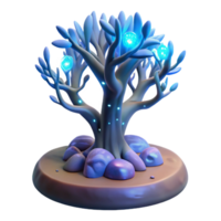 elegant classic A solitary, bioluminescent tree on a desolate alien planet, with glowing branches and ethereal, pulsating light, lit by its own internal glow. Fantasy style high quality png