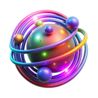 extraordinary classic Chromatic orbs of light dancing around a central singularity, with a bokeh effect and vibrant neon colors, in a cyberpunk style original png