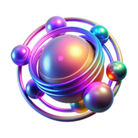 stunning abstract Chromatic orbs of light dancing around a central singularity, with a bokeh effect and vibrant neon colors, in a cyberpunk style premium png