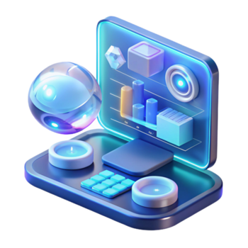 elegant artistic Abstract flowing ribbons of energy, with a gradient from deep purple to electric blue, illuminated by a soft inner glow, in a surreal style high resolution png