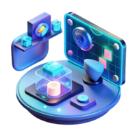 magnificent abstract Abstract flowing ribbons of energy, with a gradient from deep purple to electric blue, illuminated by a soft inner glow, in a surreal style genuine png