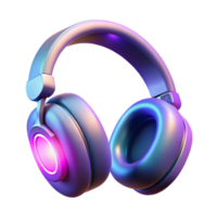magnificent rustic A pair of futuristic headphones with sleek lines, glowing accents, and a holographic display, floating in mid-air, lit by a soft, diffused purple light. Product photography style 4K png