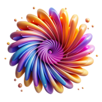 extraordinary rustic A dynamic explosion of particles, radiating outwards in a spiral pattern, with a vibrant color palette and a motion blur effect, in an abstract expressionist style high quality png