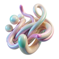 magnificent modern Fluid tendrils reaching out and intertwining, with a pearlescent sheen and soft pastel colors, in an organic abstract style premium png