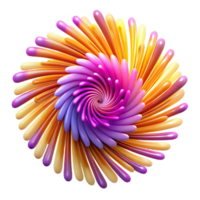 stunning creative A dynamic explosion of particles, radiating outwards in a spiral pattern, with a vibrant color palette and a motion blur effect, in an abstract expressionist style genuine png