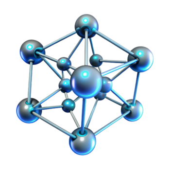 maravilloso clásico un red de interconectado nodos, pulsante con energía, con un bioluminiscente resplandor y un complejo red estructura, en un científico visualización estilo alto calidad png