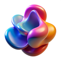 beautiful minimalist Organic shapes morphing and evolving, with a smooth, glossy surface and vibrant, saturated colors, in a biomorphic abstract style genuine png