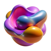 dramatic abstract Organic shapes morphing and evolving, with a smooth, glossy surface and vibrant, saturated colors, in a biomorphic abstract style high resolution png