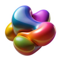 dramatic minimalist Organic shapes morphing and evolving, with a smooth, glossy surface and vibrant, saturated colors, in a biomorphic abstract style high resolution png