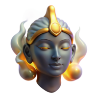 stunning rustic A wisp of iridescent smoke forming the face of a serene deity, illuminated by a single shaft of golden light, digital painting style professional png