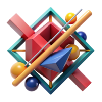 stunning minimalist A dynamic composition of intersecting lines and planes, with a bold color scheme and a geometric abstract style, in a constructivist style high resolution png