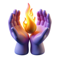 wonderful minimalist A pair of spectral hands cupping a flickering flame, casting long, dancing shadows, chiaroscuro style high quality png