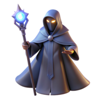 vibrant abstract An enigmatic figure cloaked in shadows, holding a staff emitting pulsating runes of light, dark fantasy art style genuine png