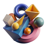magnificent abstract A series of geometric shapes, arranged in a dynamic composition, with a bold color scheme and a minimalist aesthetic, in a Bauhaus style exclusive png