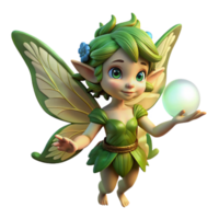 serene vintage A mischievous forest sprite with iridescent butterfly wings, holding a glowing orb, dappled sunlight filtering through the trees, Art Nouveau style premium png