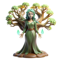 impressive vintage A serene dryad emerging from an ancient oak tree, ethereal lighting, pre-Raphaelite style original png