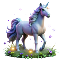 stunning rustic A graceful unicorn prancing in a field of wildflowers, soft pastel lighting, dreamlike style 4K png
