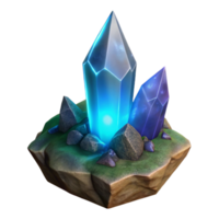 magnificent rustic A solitary, glowing crystal shard embedded in a rough-hewn rock, emitting a pulsating aura of energy, fantasy art style exclusive png