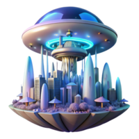 serene modern A futuristic city built within a giant, bioluminescent mushroom, with flying vehicles weaving between its glowing stalks. Soft, diffused lighting, dreamlike atmosphere 4K png