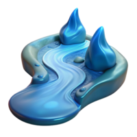 vibrant modern A tranquil water elemental flowing through a stream, serene and reflective lighting, impressionist style authentic png
