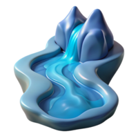 stunning minimalist A tranquil water elemental flowing through a stream, serene and reflective lighting, impressionist style high resolution png