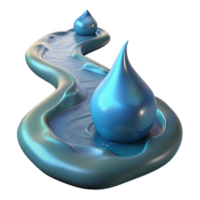 serene minimalist A tranquil water elemental flowing through a stream, serene and reflective lighting, impressionist style premium png