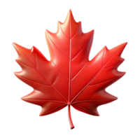 magnificent minimalist A single, perfect red maple leaf, backlit by the setting sun, veins glowing, hyperrealistic style, exclusive png