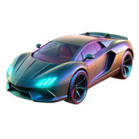 beautiful minimalist A sleek, futuristic sports car, hovering above the ground, with glowing neon accents and sleek lines. Dynamic lighting, futuristic design. Cyberpunk style original png